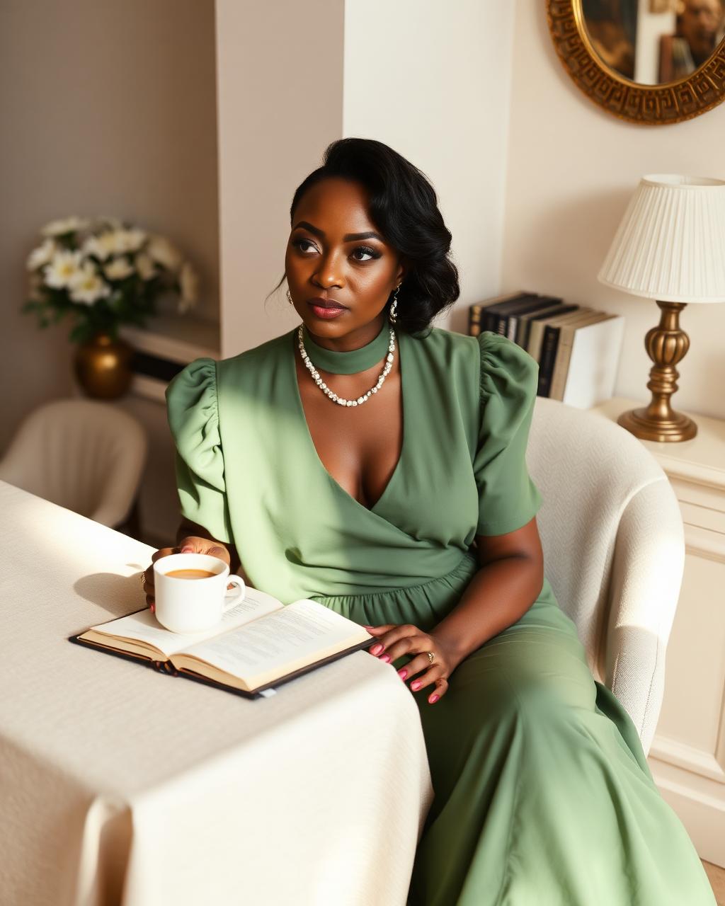 Darice Ingram writing at her desk